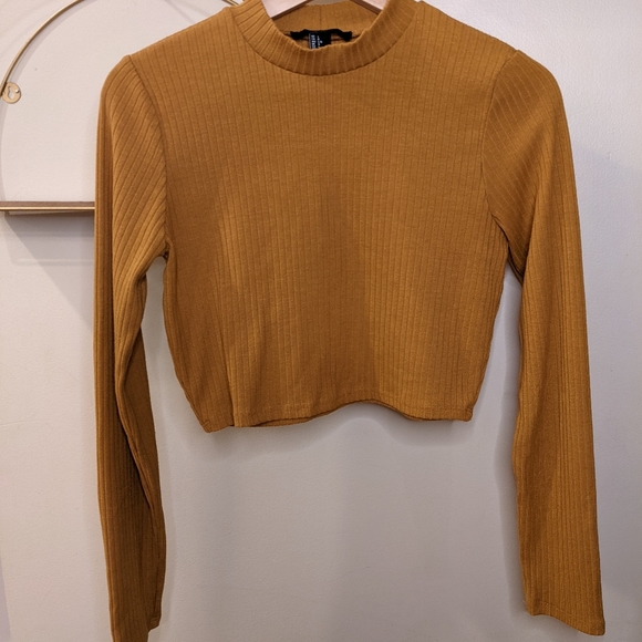Mustard yellow cropped sweater - Picture 3 of 4